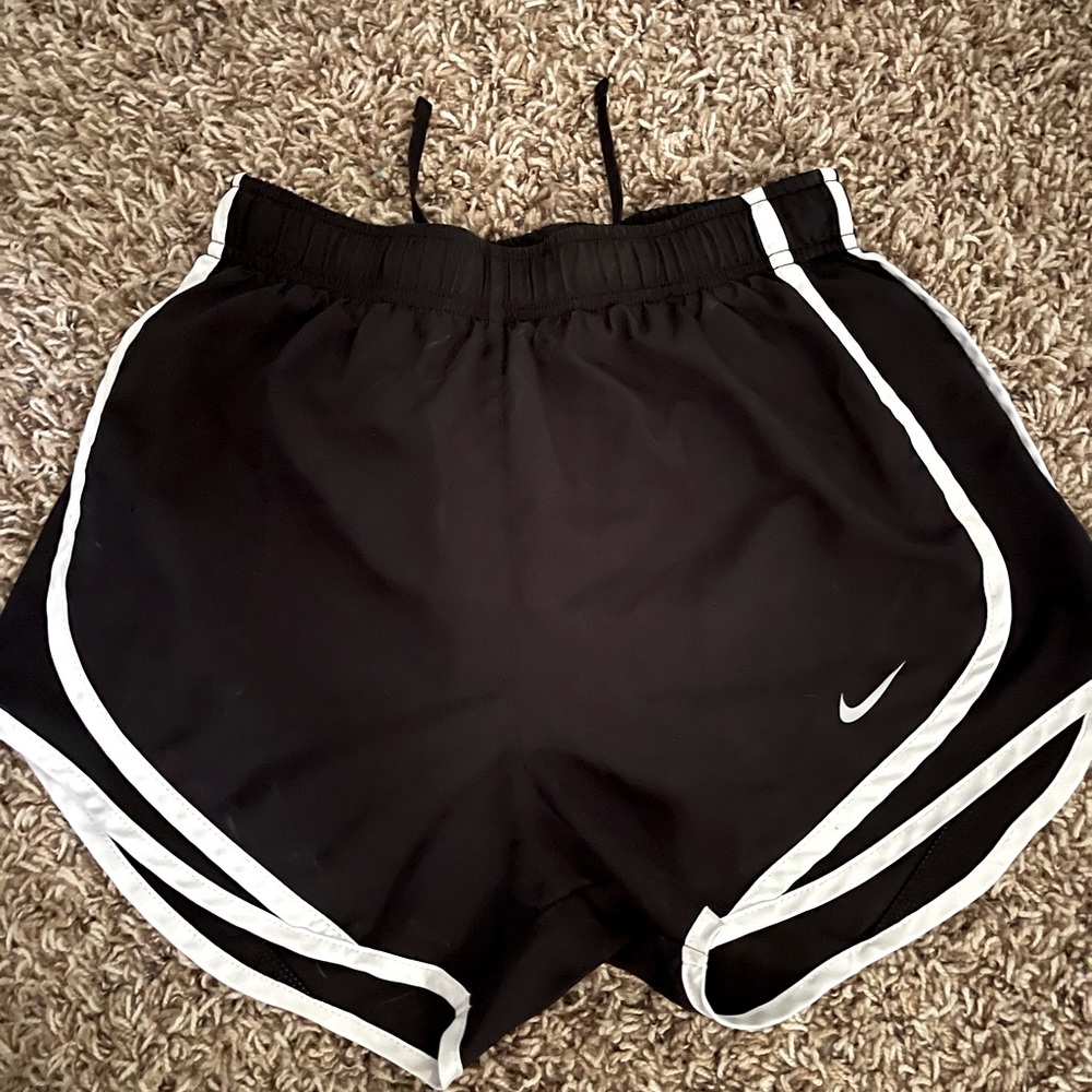 nike dri- fit black and white shorts